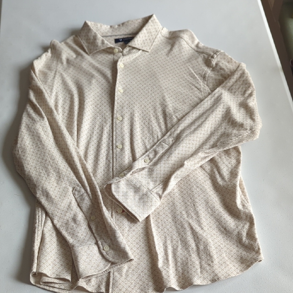 Daniel Cremieux Beige Patterned Button Down Shirt... Nice And Soft!!